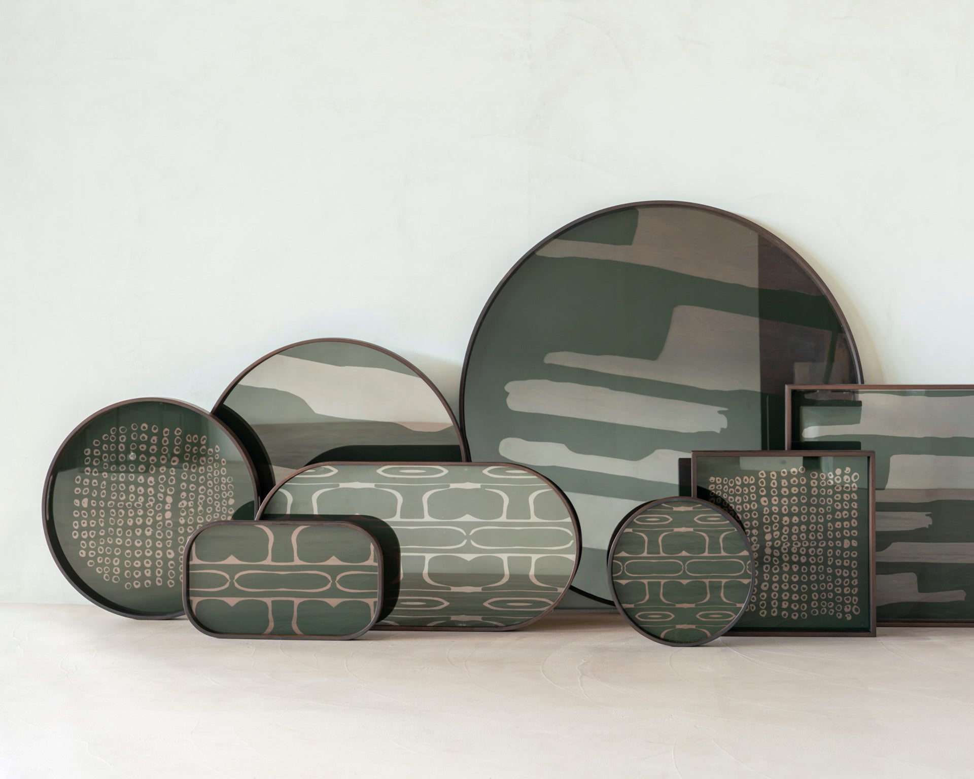 Second Nature Valet Tray | Moss | Glass | Rectangular