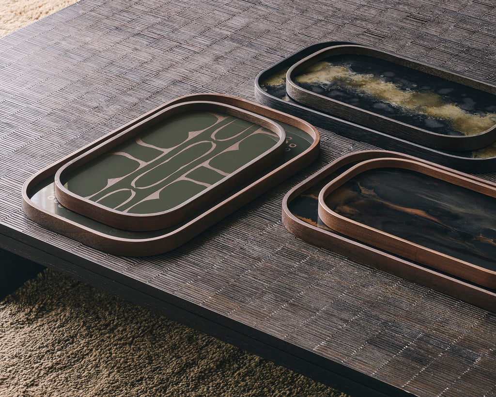 Second Nature Valet Tray | Glass | Moss | Rectangular | Xl