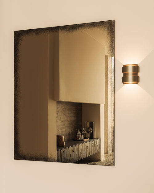 Aged Wall Mirror | Bronze | Black Metal Frame | Heavy Aged | Rectangular