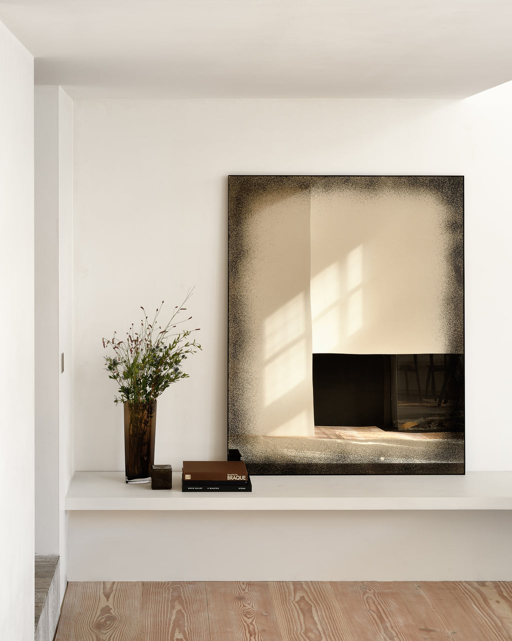 Aged Wall Mirror | Bronze | Black Metal Frame | Heavy Aged | Rectangular