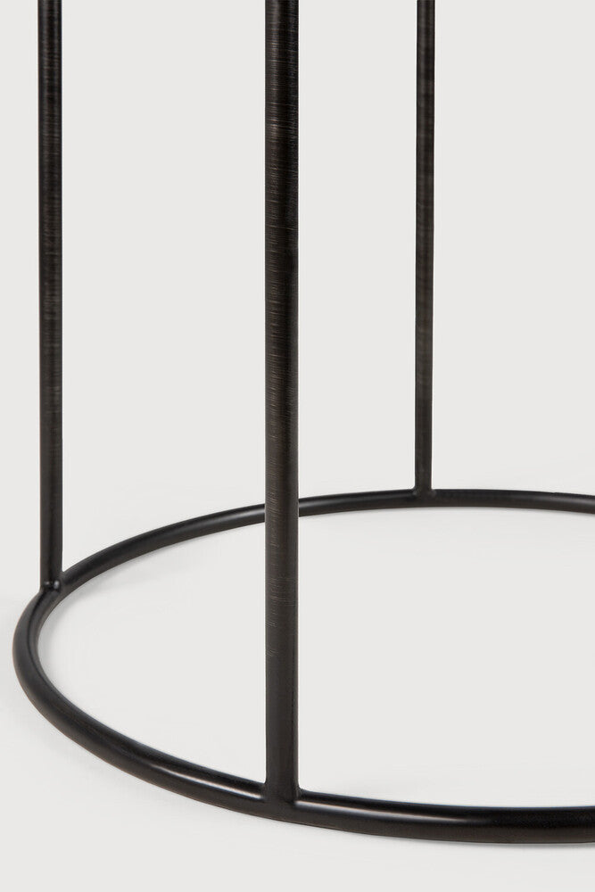 Tray Side Table | Varnished Wood | Black | Round | S | Tray Not Included