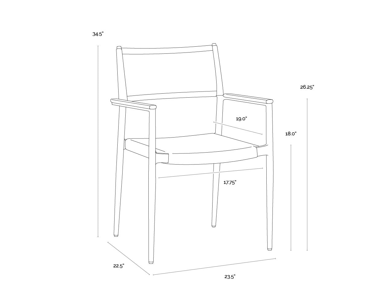 Nava Stackable Dining Armchair - White