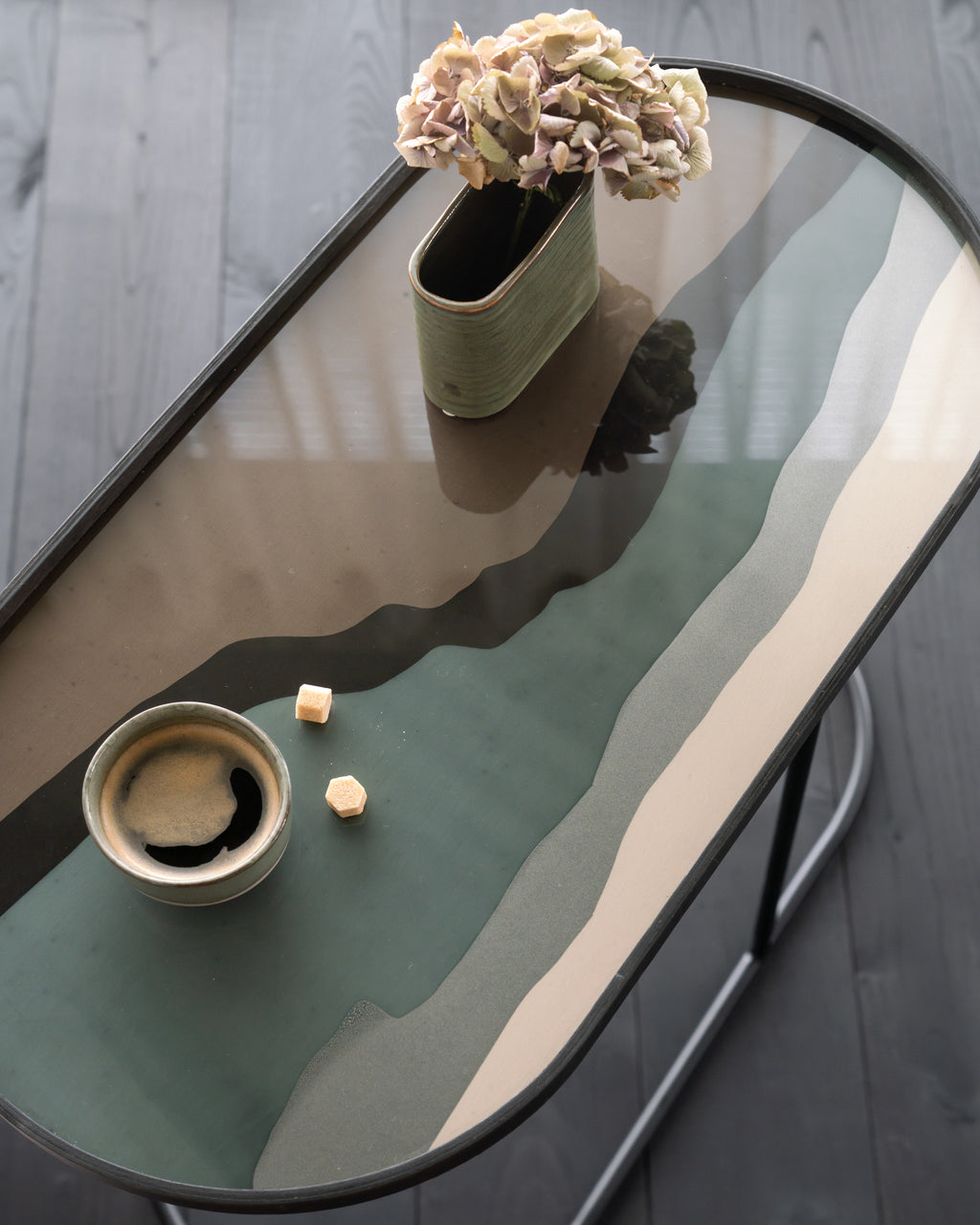 Wabi Sabi Tray | Glass | Graphite | Oblong | M