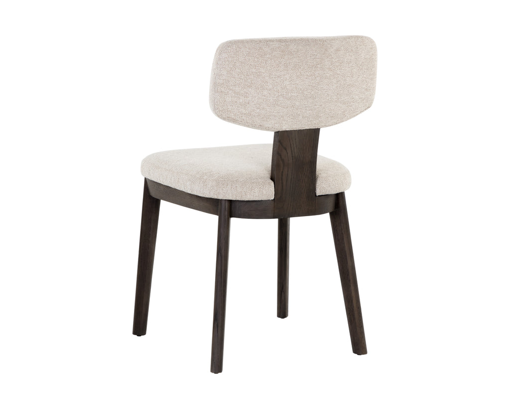 Rickett Dining Chair - Dark Brown - Dove Cream