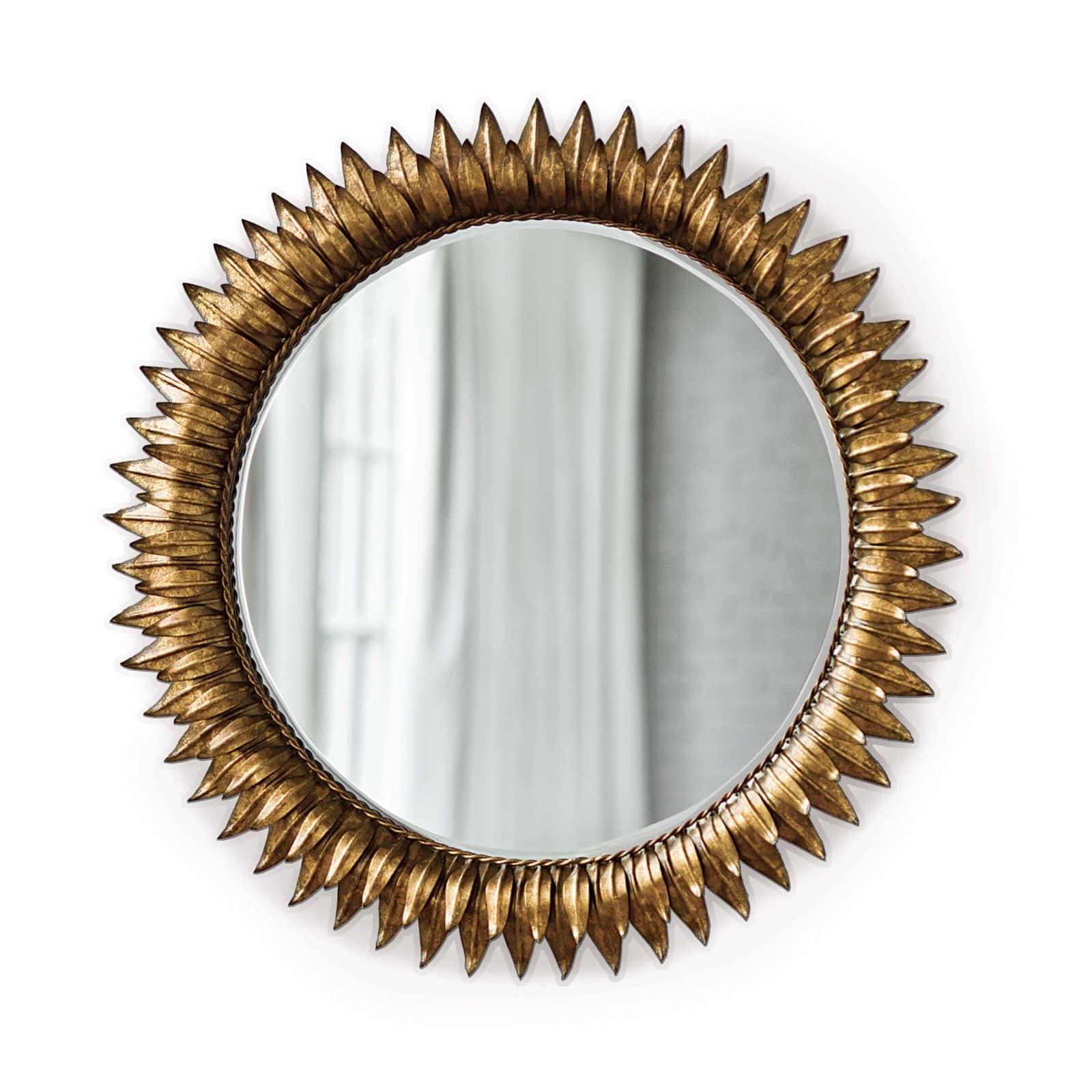 Sun Flower Mirror Small | Antique Gold