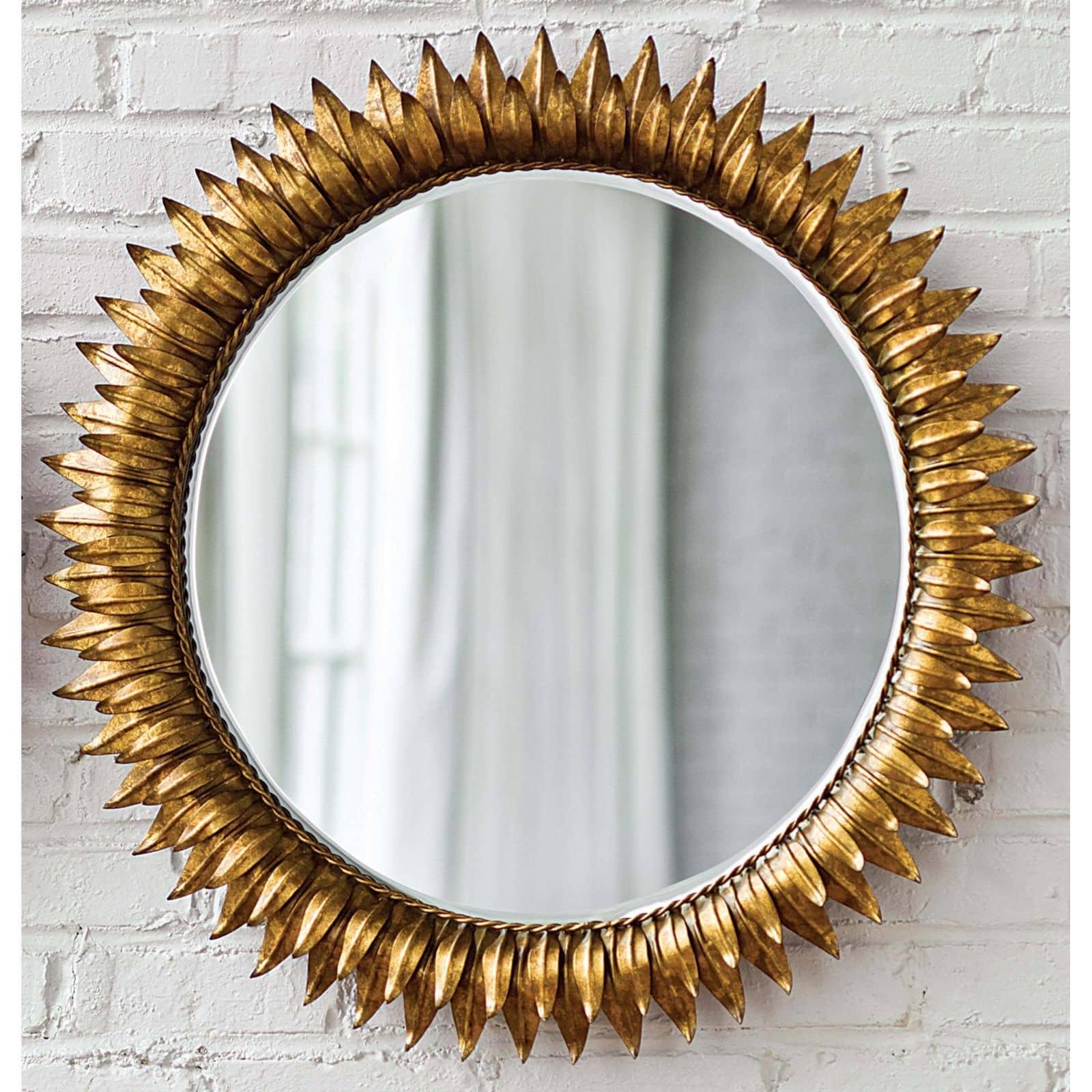 Sun Flower Mirror Small | Antique Gold
