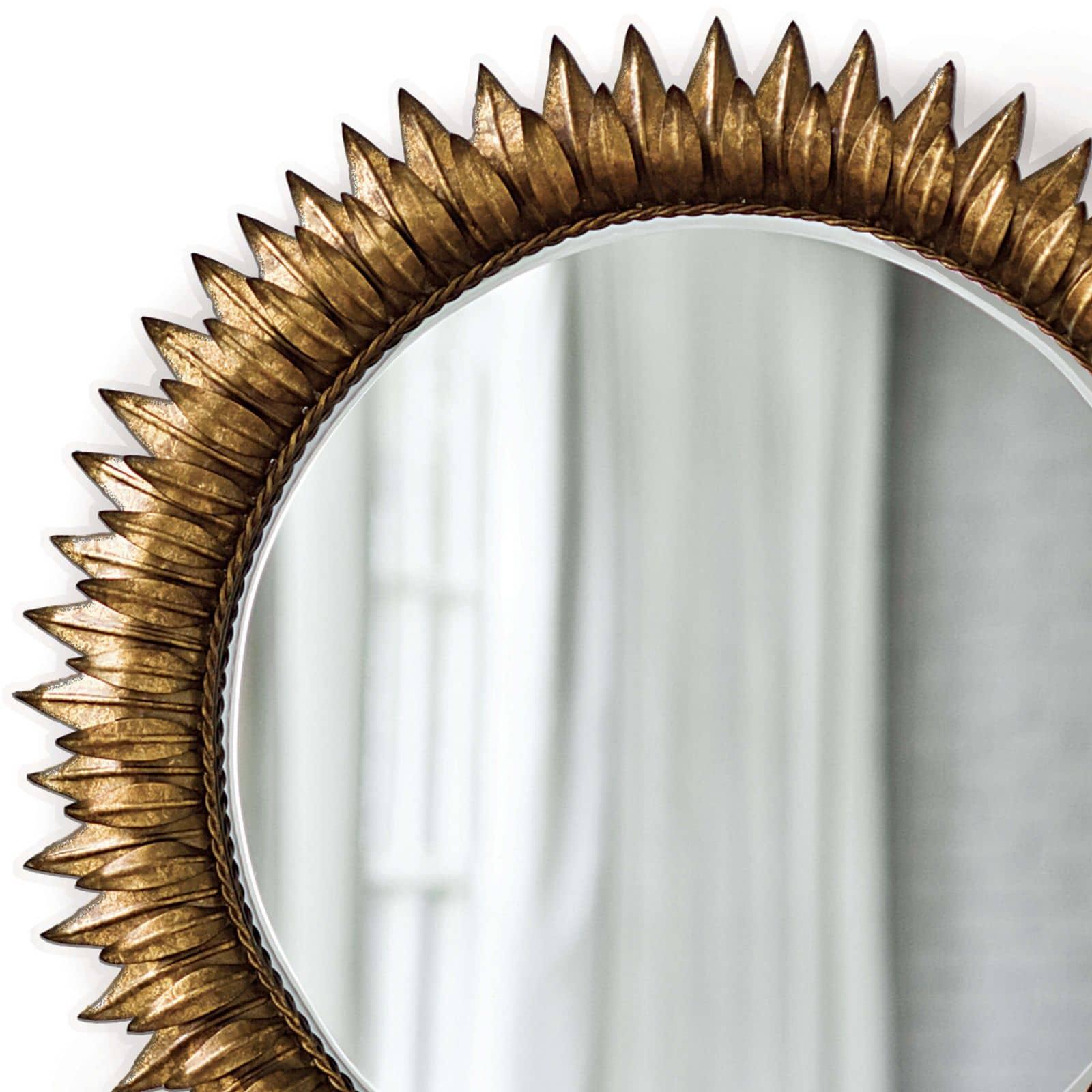 Sun Flower Mirror Small | Antique Gold
