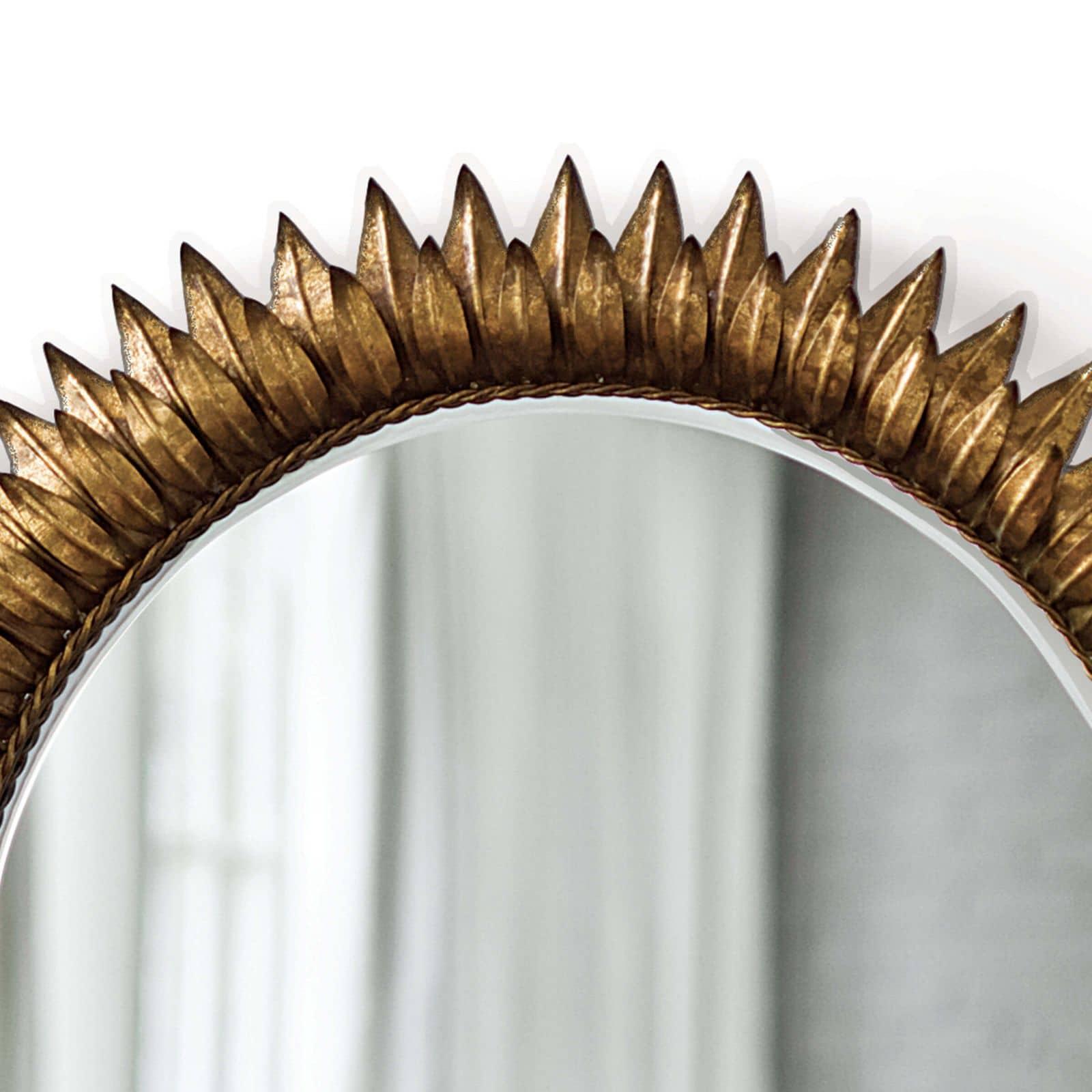 Sun Flower Mirror Small | Antique Gold