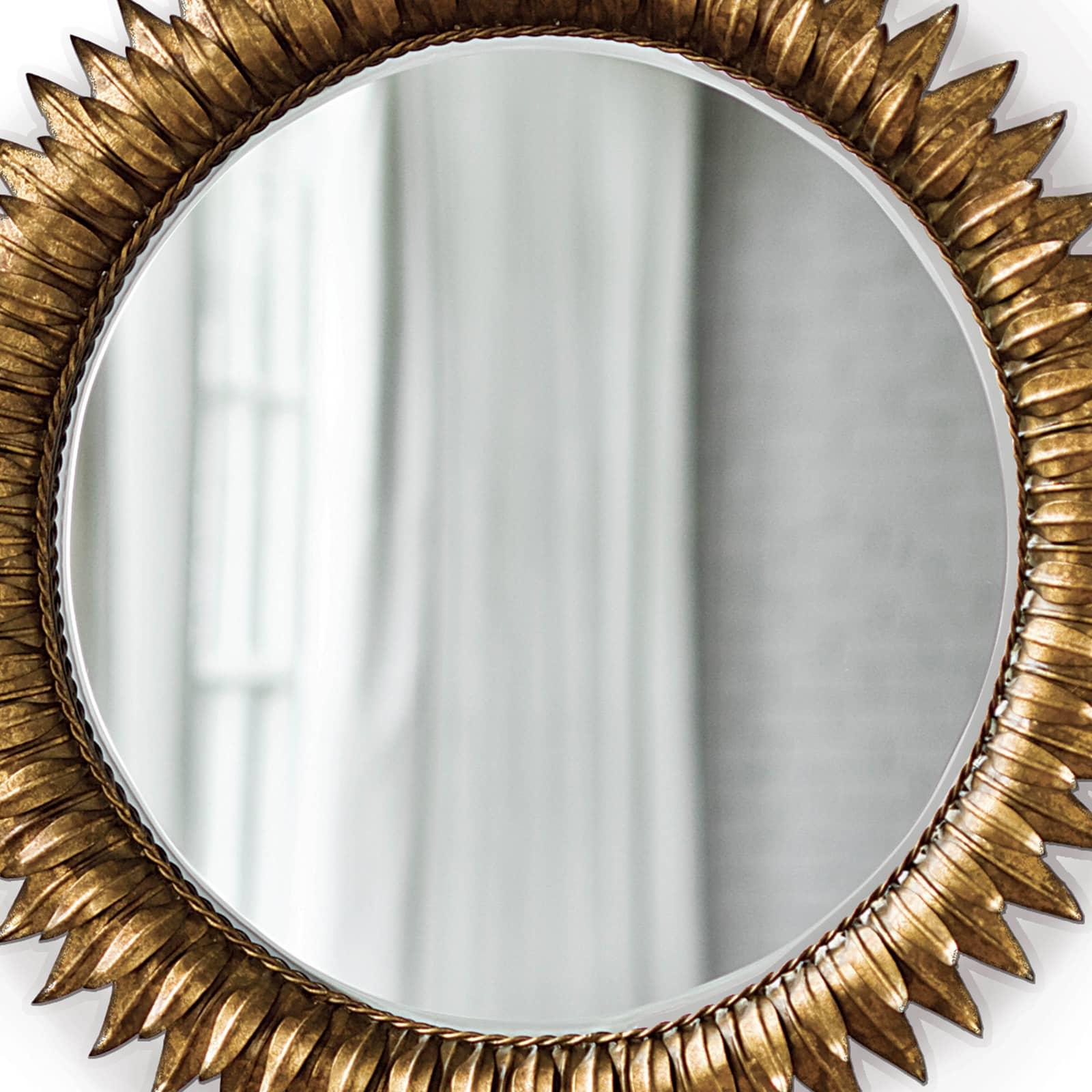 Sun Flower Mirror Small | Antique Gold