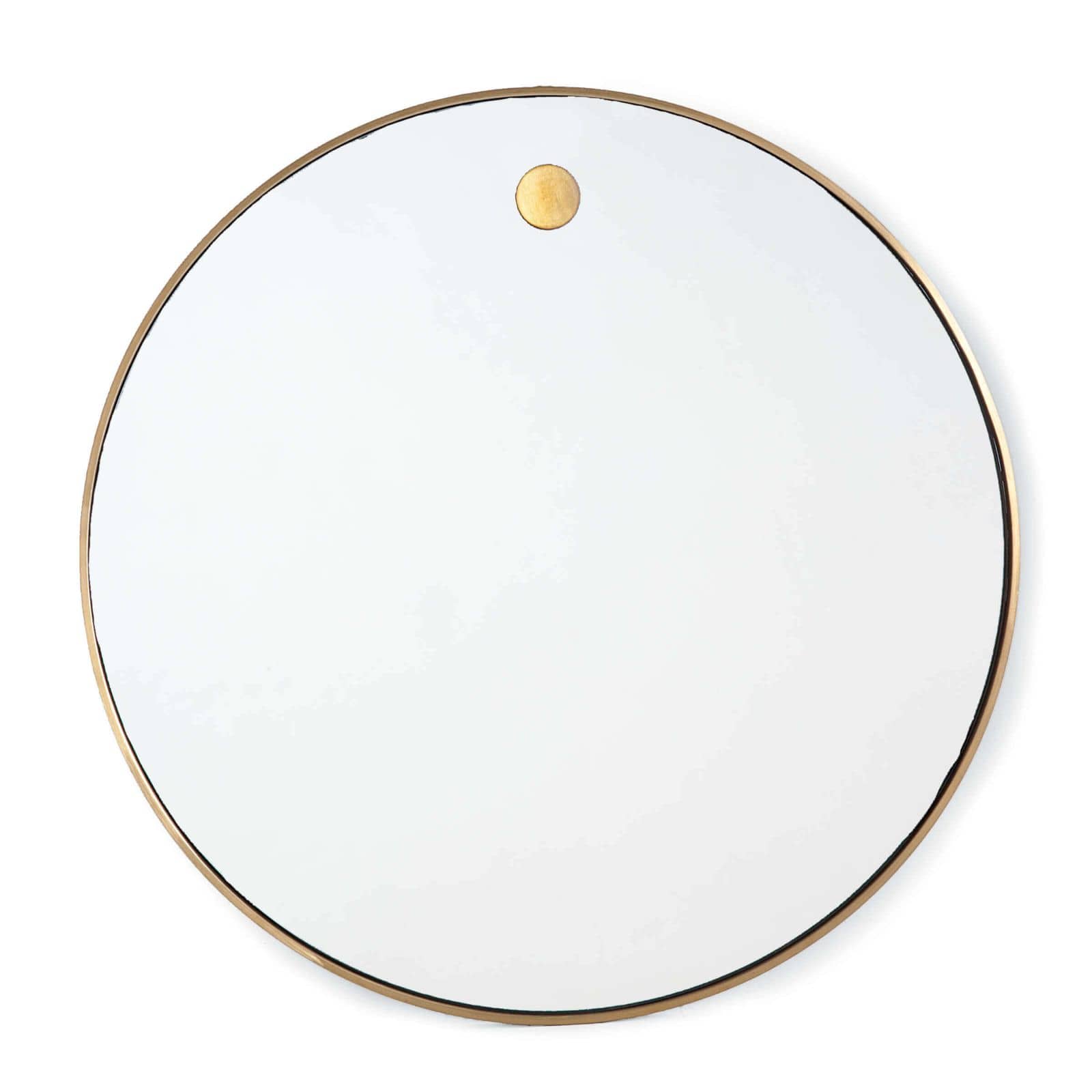 Hanging Circular Mirror | Natural Brass