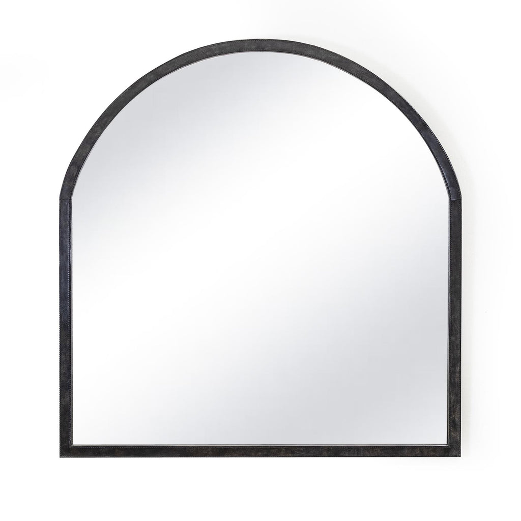 Knox Leather Mantle Mirror | Black
