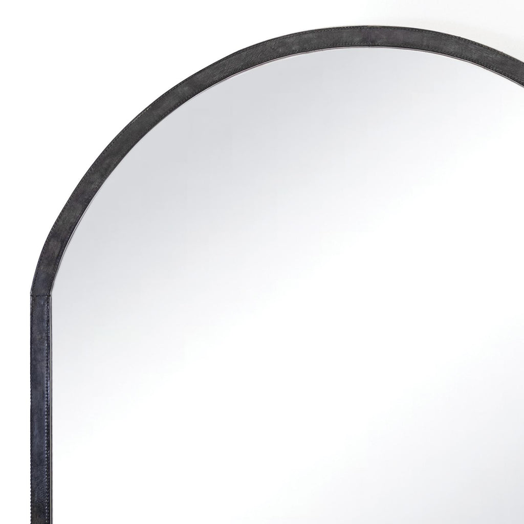 Knox Leather Mantle Mirror | Black