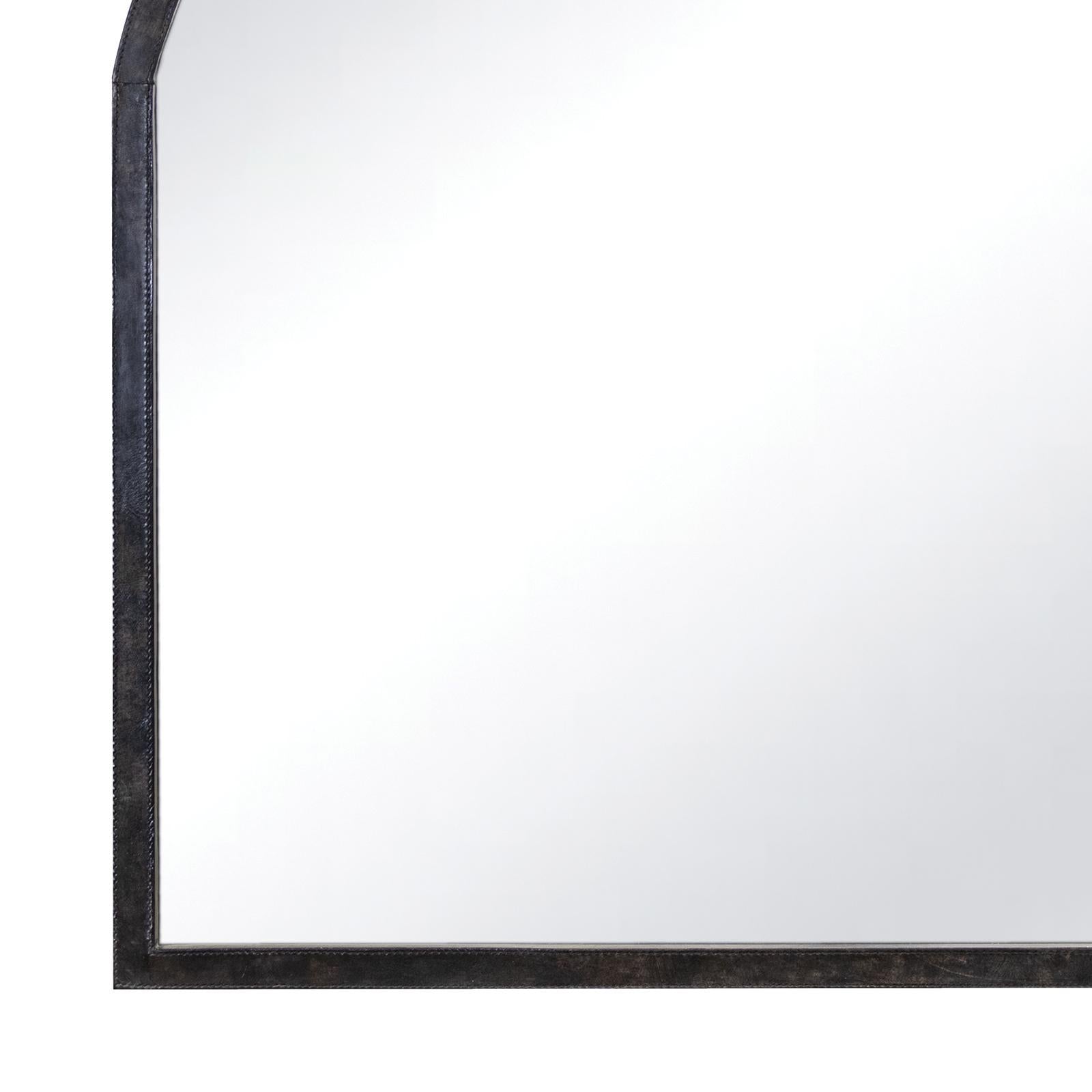 Knox Leather Mantle Mirror | Black