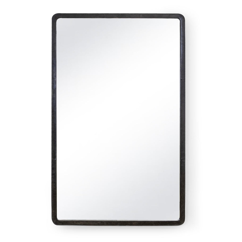 Knox Leather Rectangle Mirror | Black