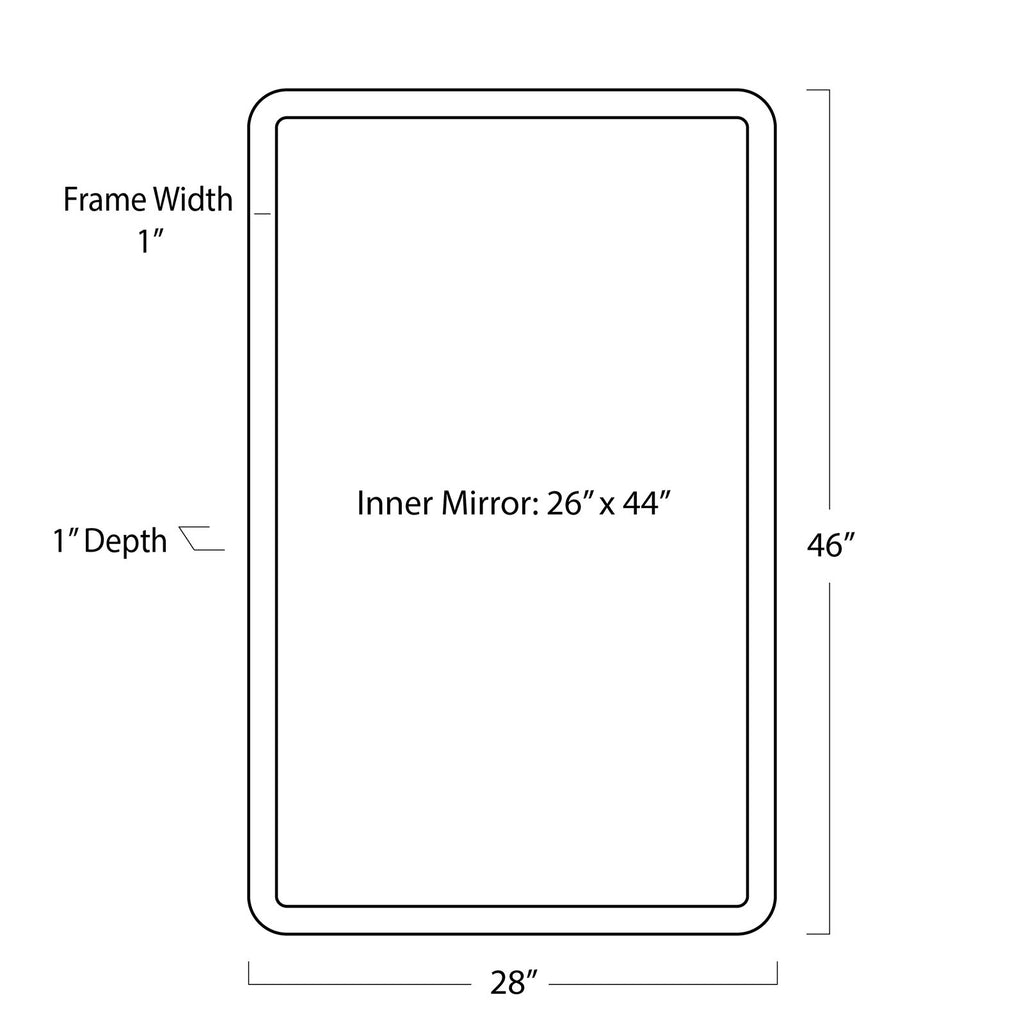 Knox Leather Rectangle Mirror | Black