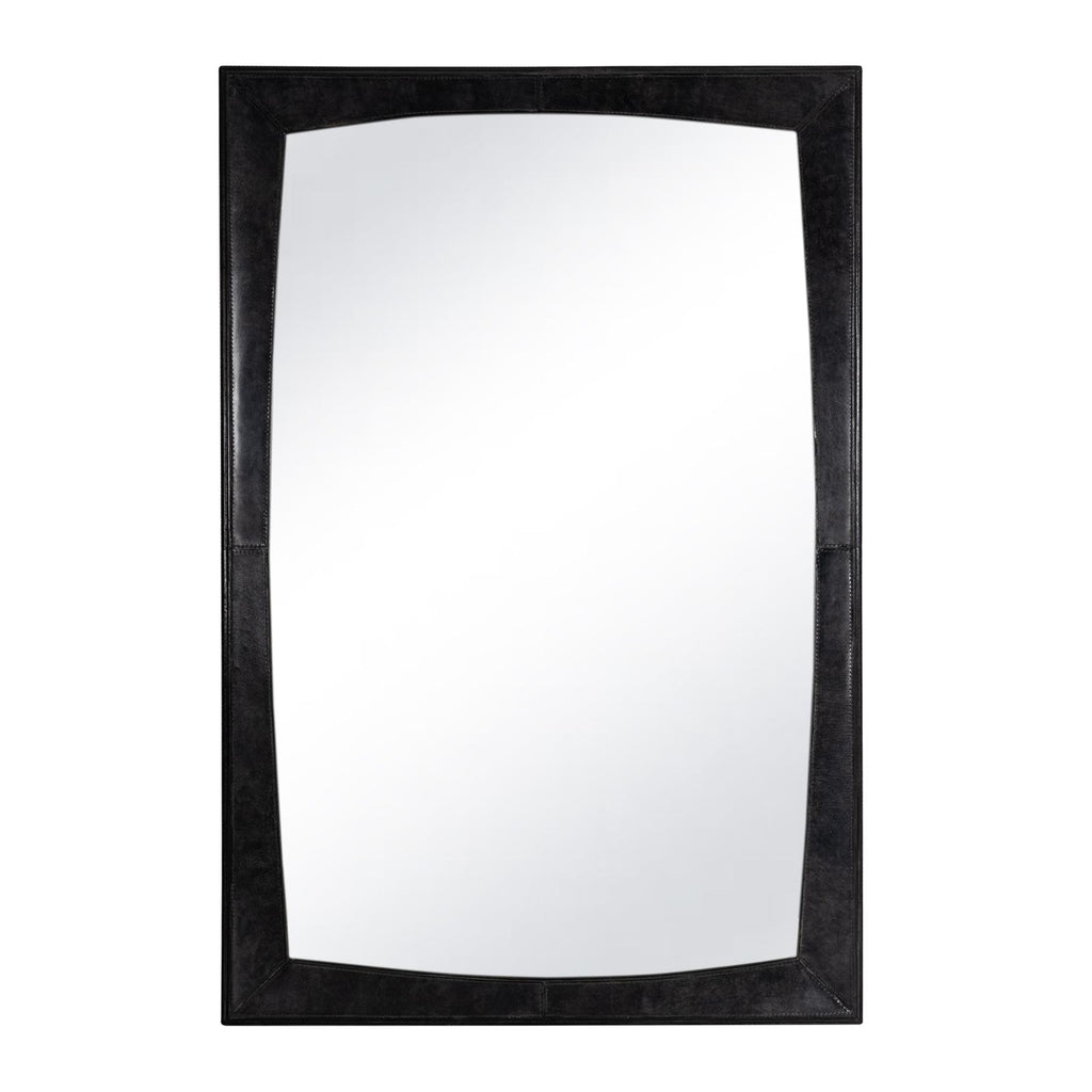 Estaban Leather Mirror Small | Black