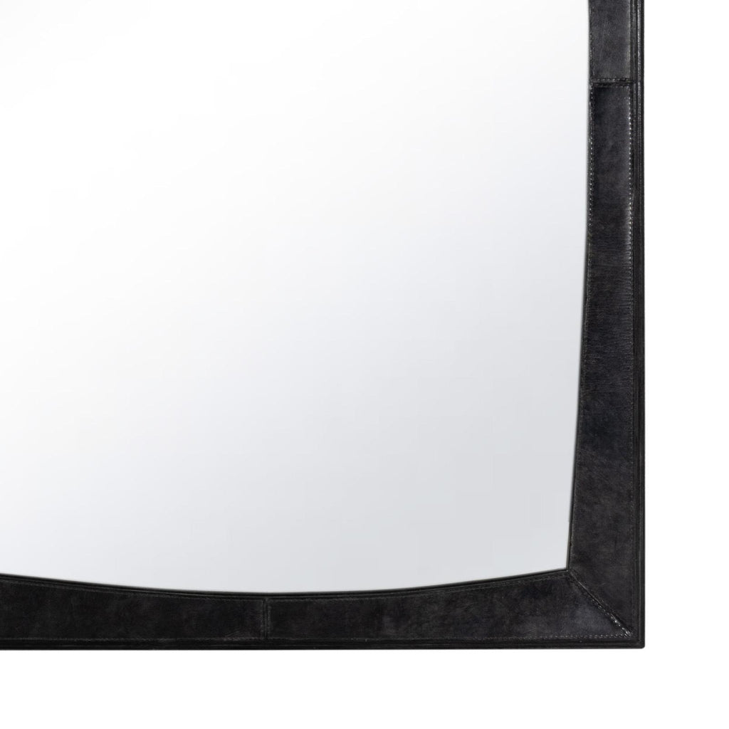Estaban Leather Mirror Small | Black