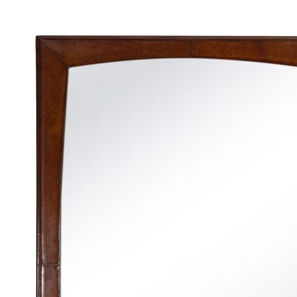 Estaban Leather Mirror Small | Cognac