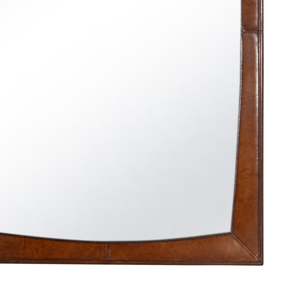 Estaban Leather Mirror Small | Cognac