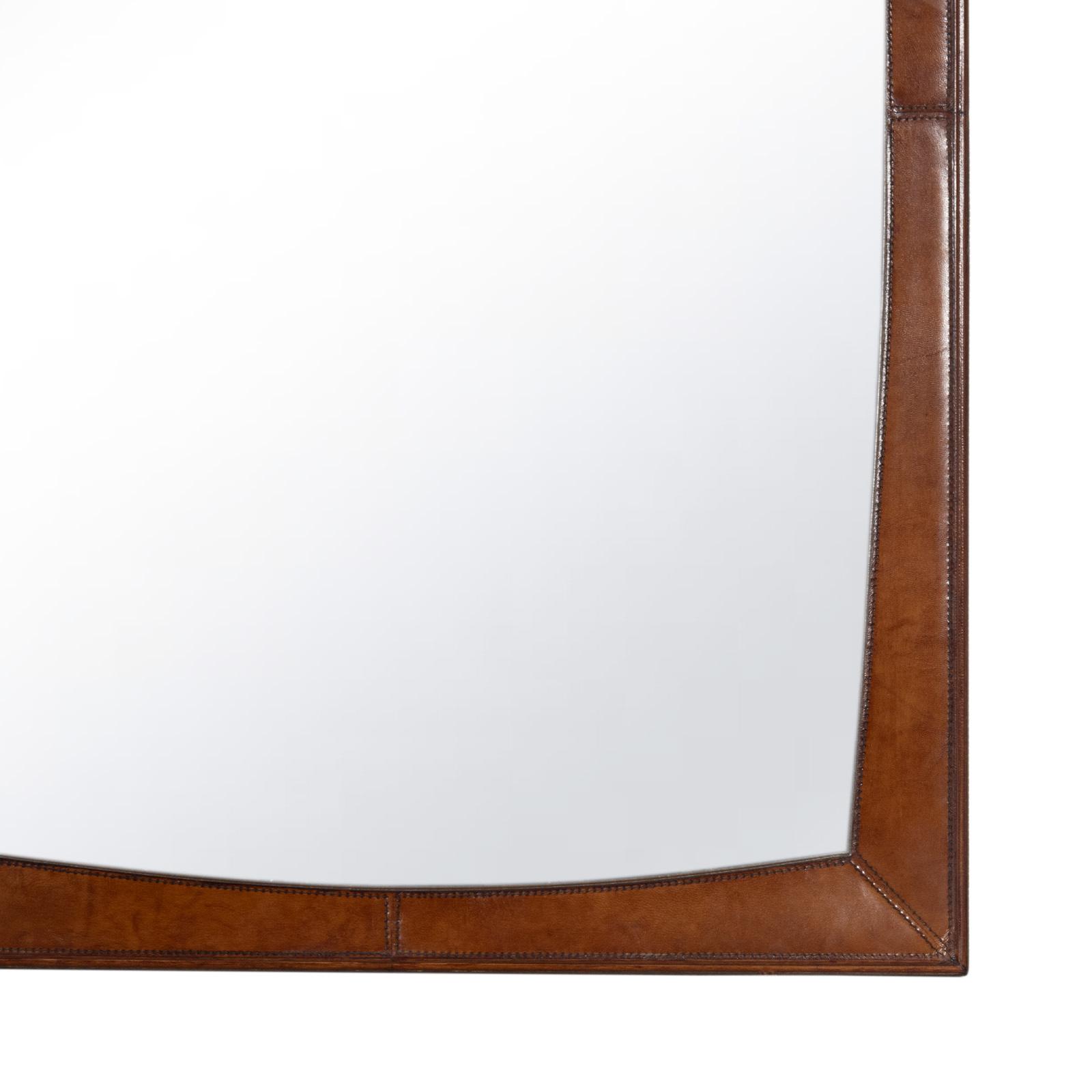 Estaban Leather Mirror Small | Cognac