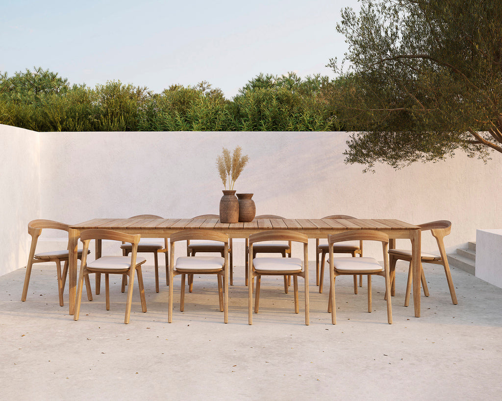 Bok Outdoor Dining Chair | Teak | Off White Fabric