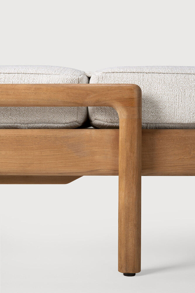 Jack Outdoor Adjustable Lounger | Teak | Off White Fabric