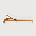 Jack Outdoor Adjustable Lounger | Teak | Off White Fabric