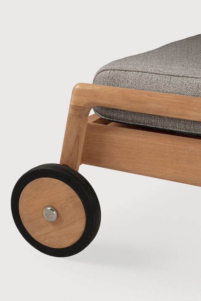 Jack Outdoor Adjustable Lounger | Teak | Mocha Fabric