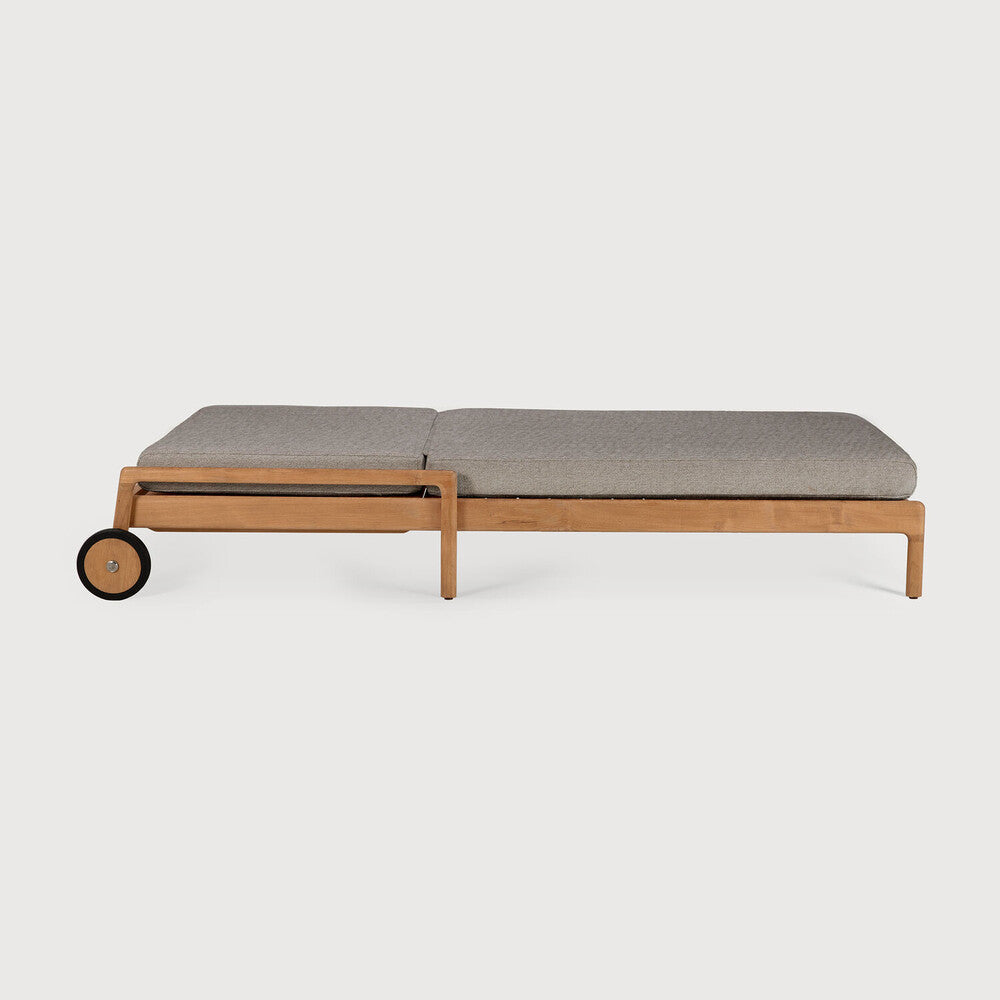 Jack Outdoor Adjustable Lounger | Teak | Mocha Fabric