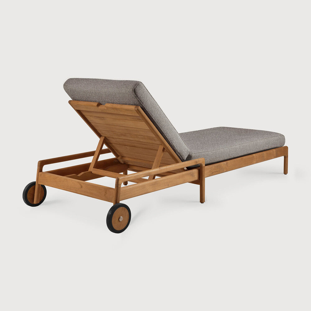 Jack Outdoor Adjustable Lounger | Teak | Mocha Fabric