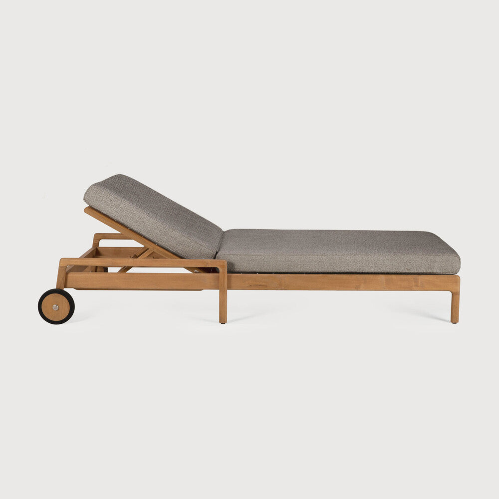 Jack Outdoor Adjustable Lounger | Teak | Mocha Fabric