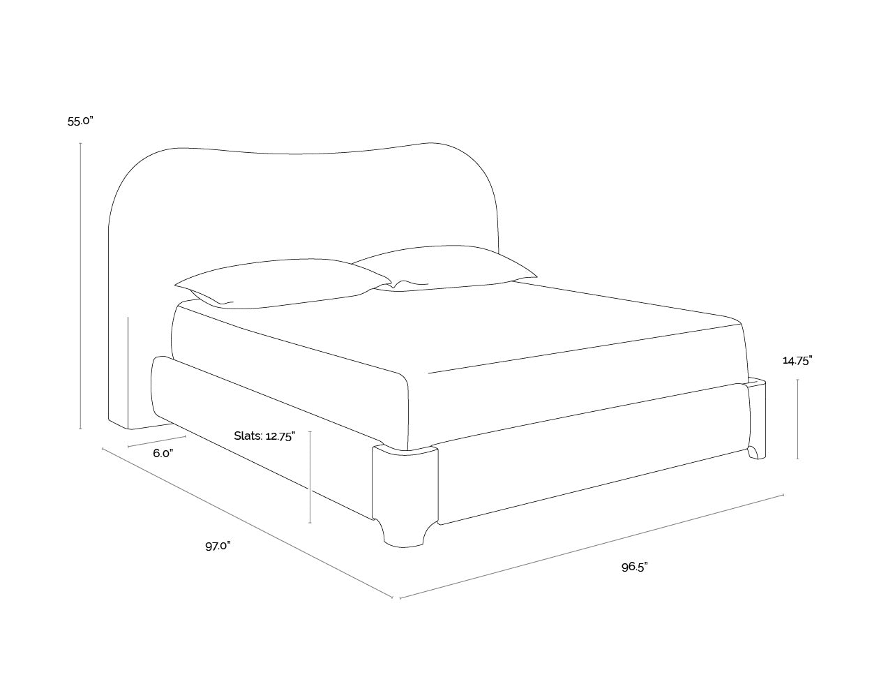 Knowles Bed - King - Eclipse White
