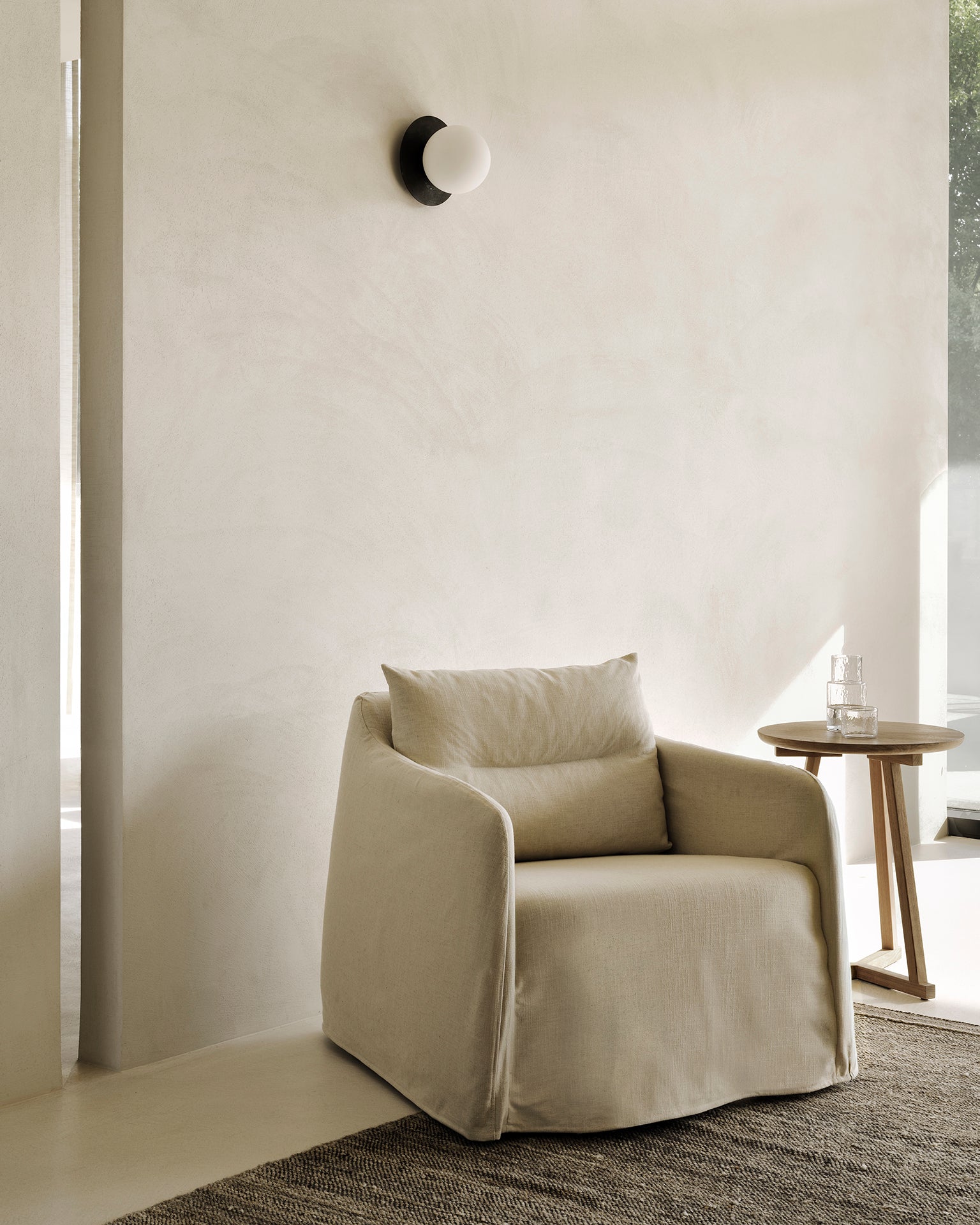Weave Lounge Chair | Bone Fabric | Removable Cover