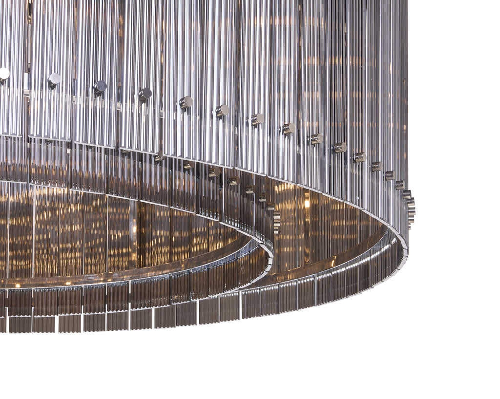 Kore Chandelier - Large - Nickel - Smoke Grey