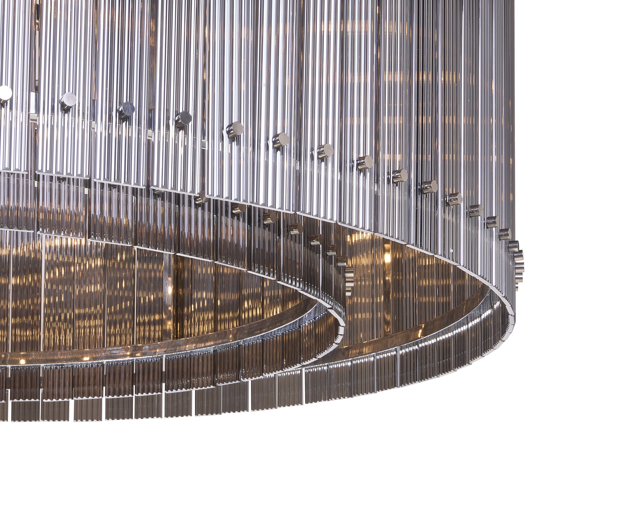 Kore Chandelier - Large - Nickel - Smoke Grey
