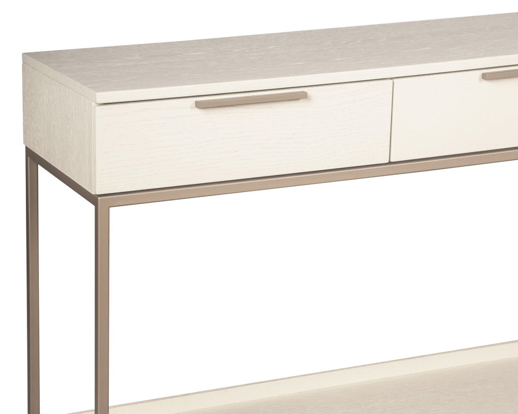 Rebel Console Table With Drawers - Champagne Gold - Cream