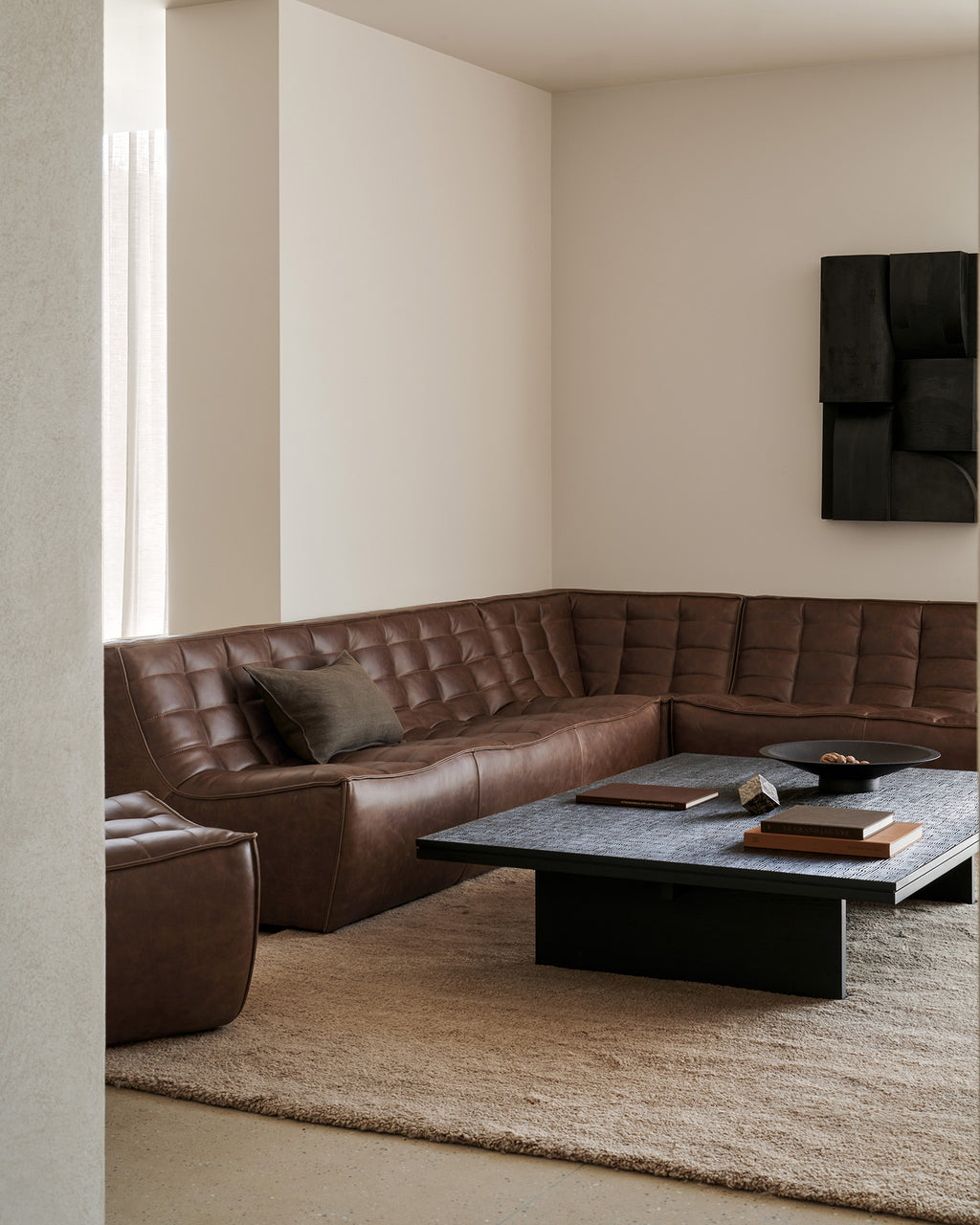 N701 Footstool | Chestnut Leather