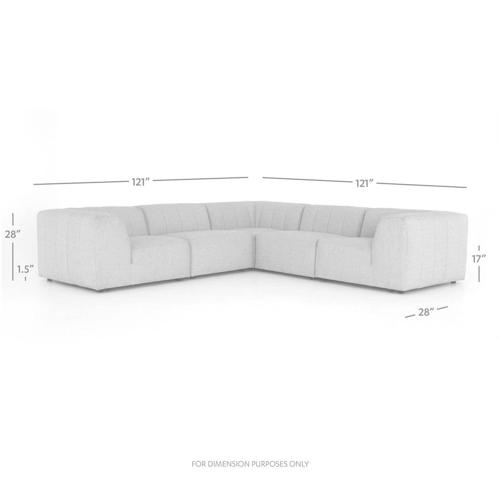 Gwen Outdoor 5-Piece Sectional - Faye Ash