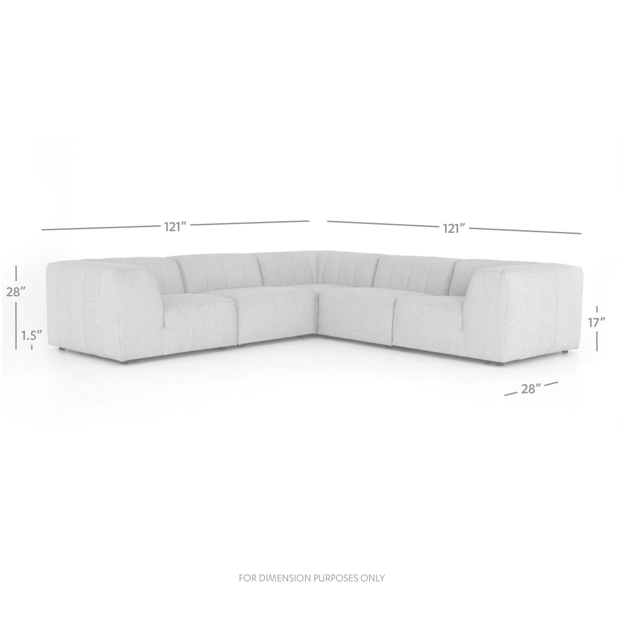 Gwen Outdoor 5-Piece Sectional - Faye Ash