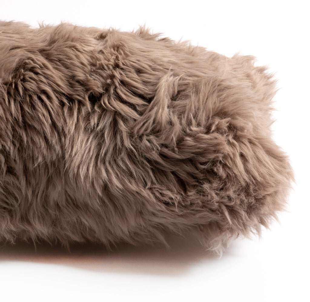 Lalo Lambskin Lumbar Pillow - Taupe Lambskin