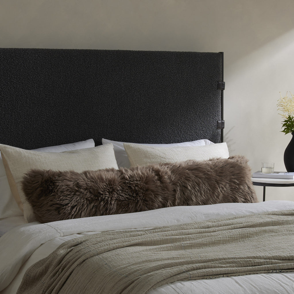 Lalo Lambskin Lumbar Pillow - Taupe Lambskin