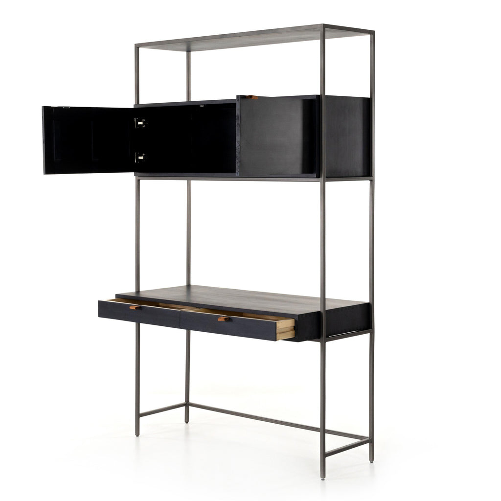 Trey Modular Wall Desk - Black Wash Poplar