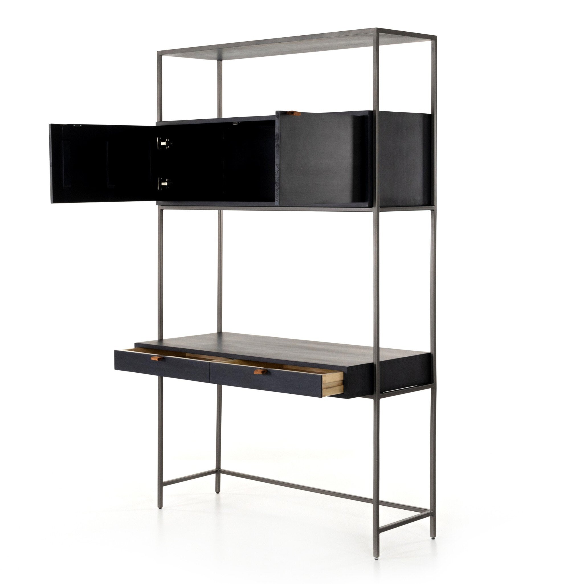 Trey Modular Wall Desk - Black Wash Poplar