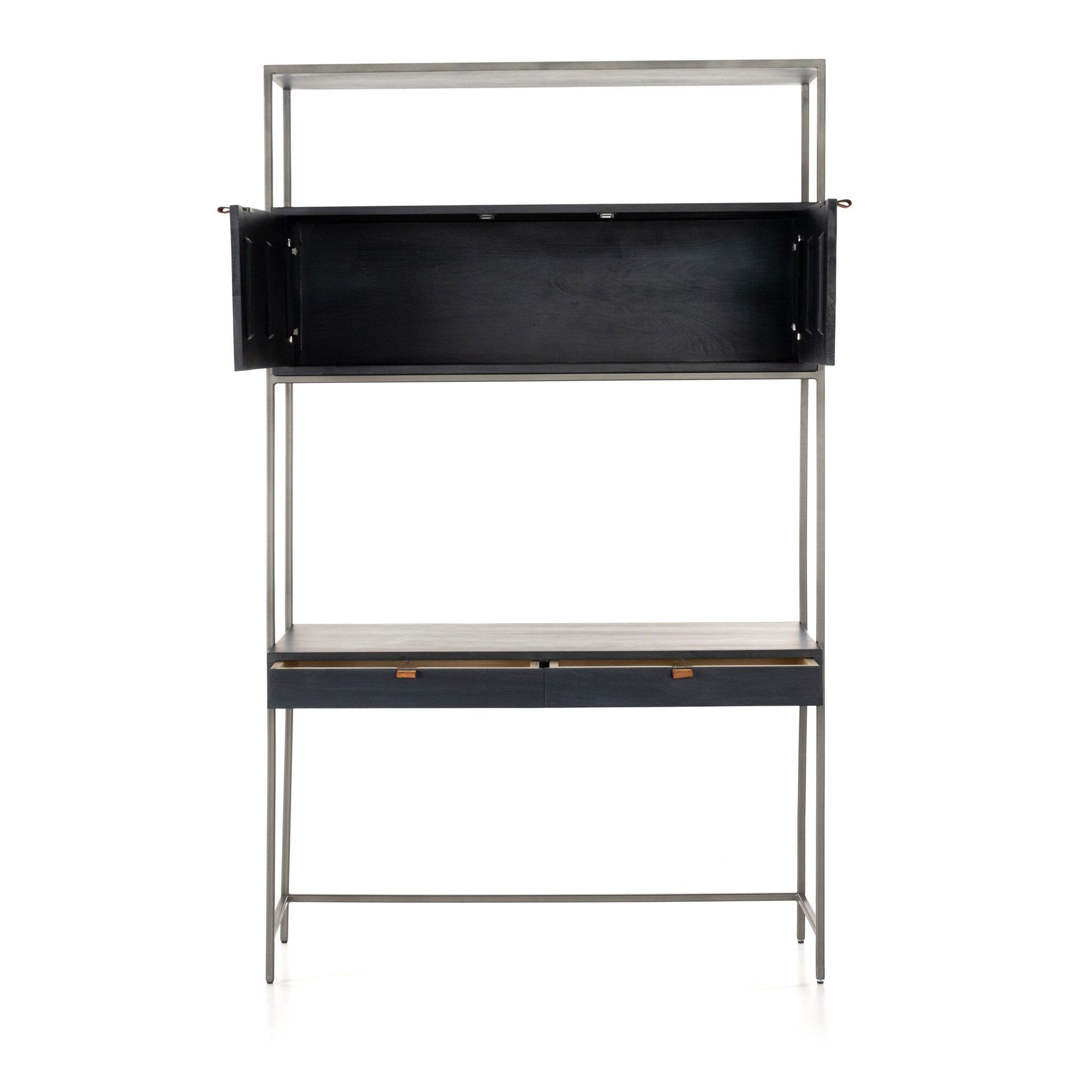 Trey Modular Wall Desk - Black Wash Poplar