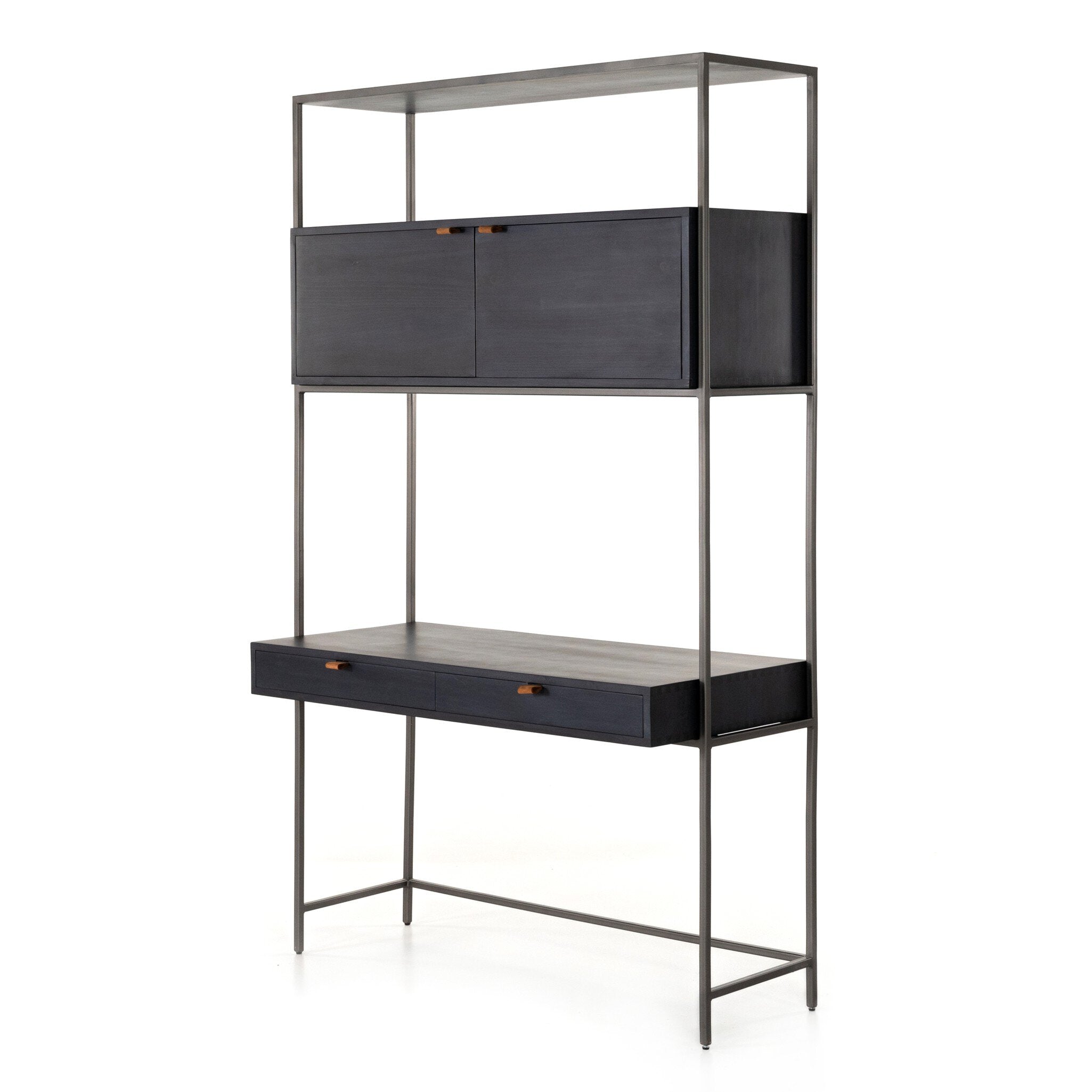 Trey Modular Wall Desk - Black Wash Poplar