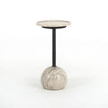 Viola Accent Table - Antique White Marble