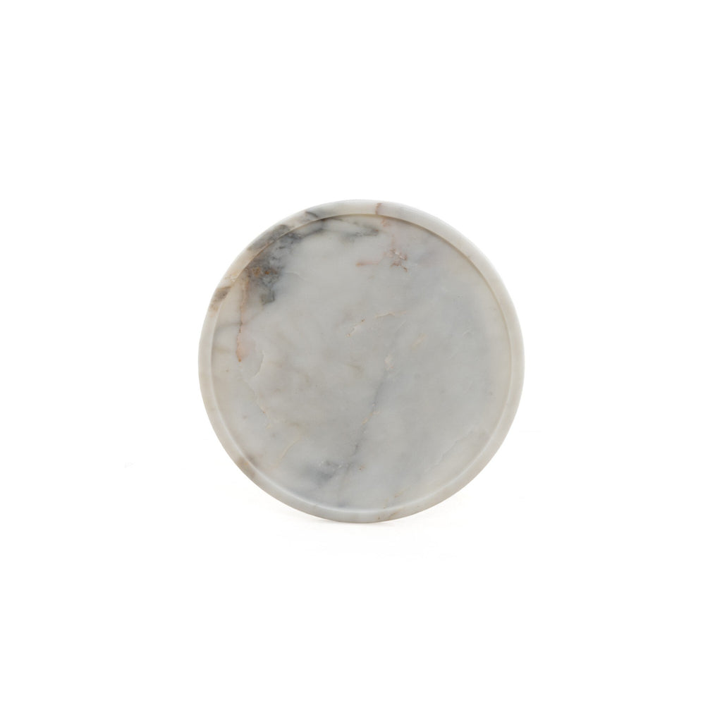 Viola Accent Table - Polished White Marble