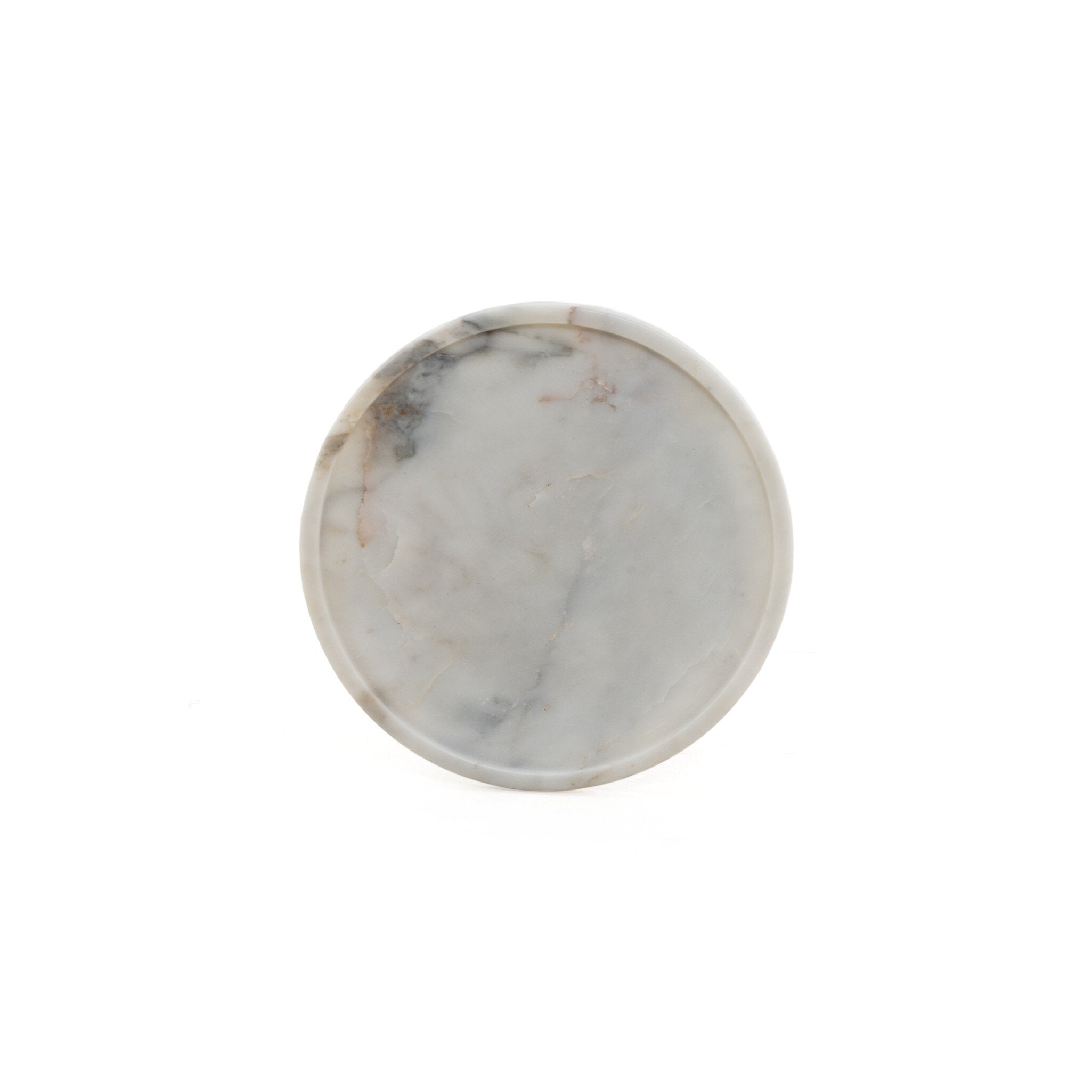 Viola Accent Table - Polished White Marble