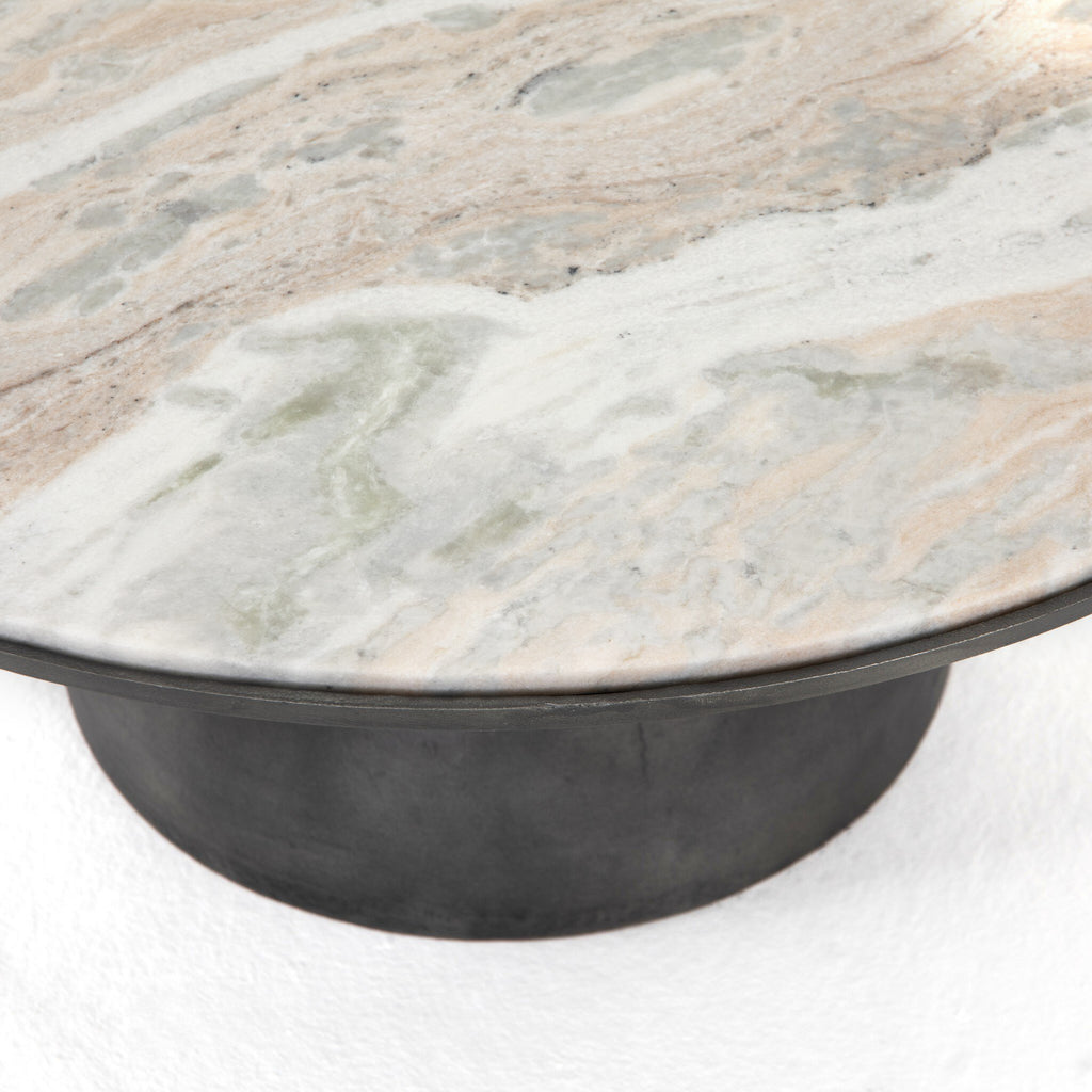Corbett Coffee Table - Creamy Taupe Marble | Small