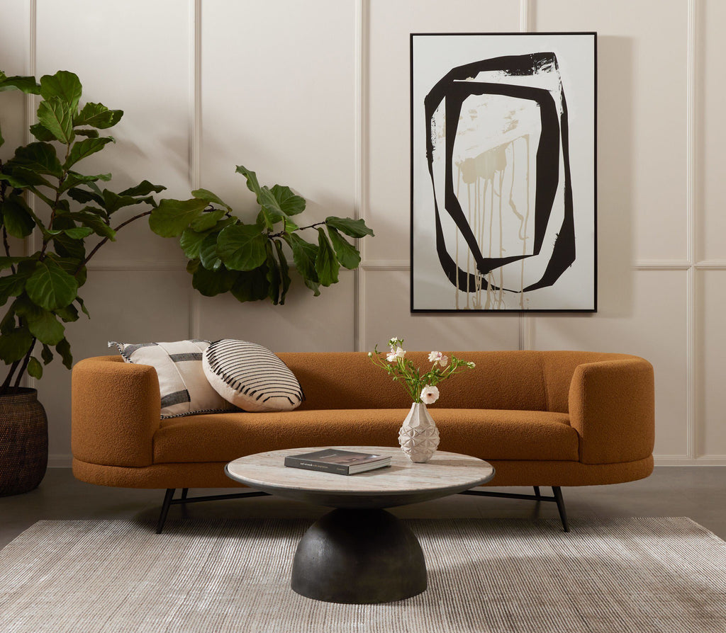 Corbett Coffee Table - Creamy Taupe Marble | Small